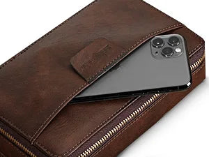 Cigar Humidor, Leather Travel Cigar Case, Include 4 Cigar Tubes & Humidifier, Cigar Draw Enhancer and Multifunction Cigar Cutter