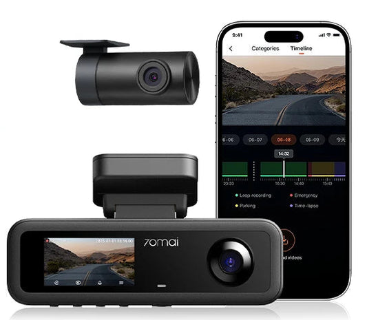 3‑Channel Dash Cam T800E 4K HDR Car DVR – Front Interior Rear Camera, F1.55 Aperture, GPS, Voice Control, WiFi 6, Supercapacitor