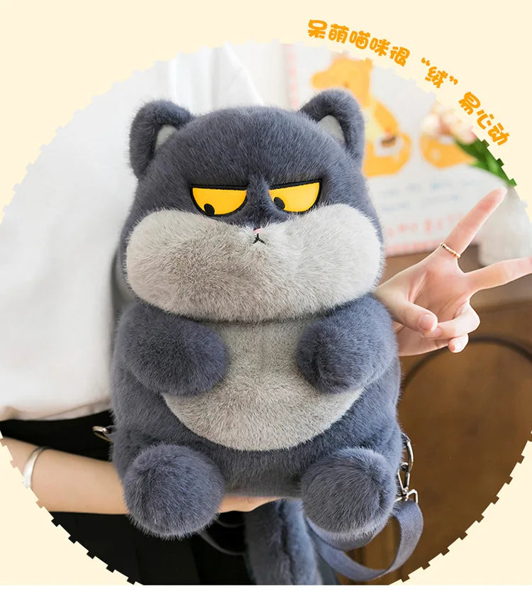 Kawaii Plush Stuffed Cat Doll Backpack Cute Kids Birthday Xmas Gift 2025 New Arrival Plush Toy for Children Girls Soft Cuddly