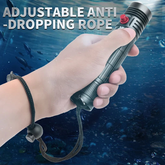 5000LM Professional Diving Flashlight IPX8 Waterproof Underwater LED Torch Rechargeable Dive Light