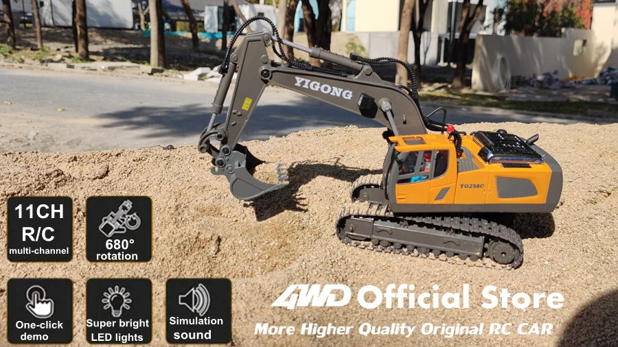 Remote Control Excavator 4x4 Alloy Dump Truck Bulldozer Radio Model RC Car Construction Vehicle Toy  Gifts