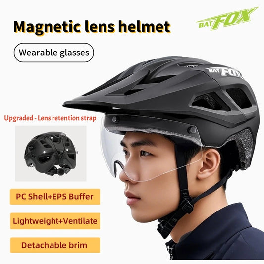 Cycling Helmet With Magnetic Lens And Removable Lining