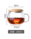 Creative Glass Tea Infuser Cup With Filter Transparent Flower Teacup  Handle Bamboo Lid Heat-resistant Fruit Tea Mug Drinkware