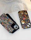 Fashion Embroidery Effect Skull Skeleton Phone Case For iPhone 16 15 Pro Max 16 Plus 2 in 1 Hard Protection Cover Funda
