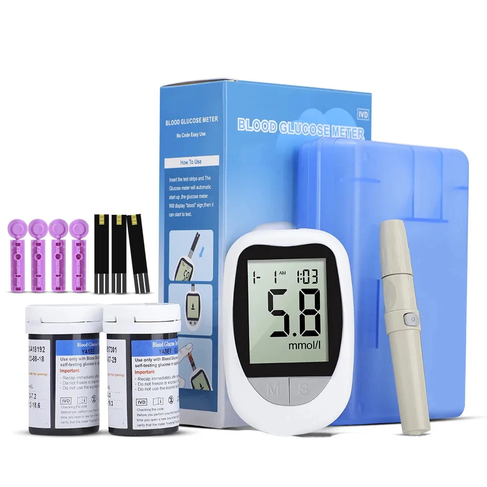 Medical 50 Glucometer Blood Glucose Meter Mmol/L Mg/Dl Glucometro Glycosimeter for Diabetes Sugar Test Strips Lancets