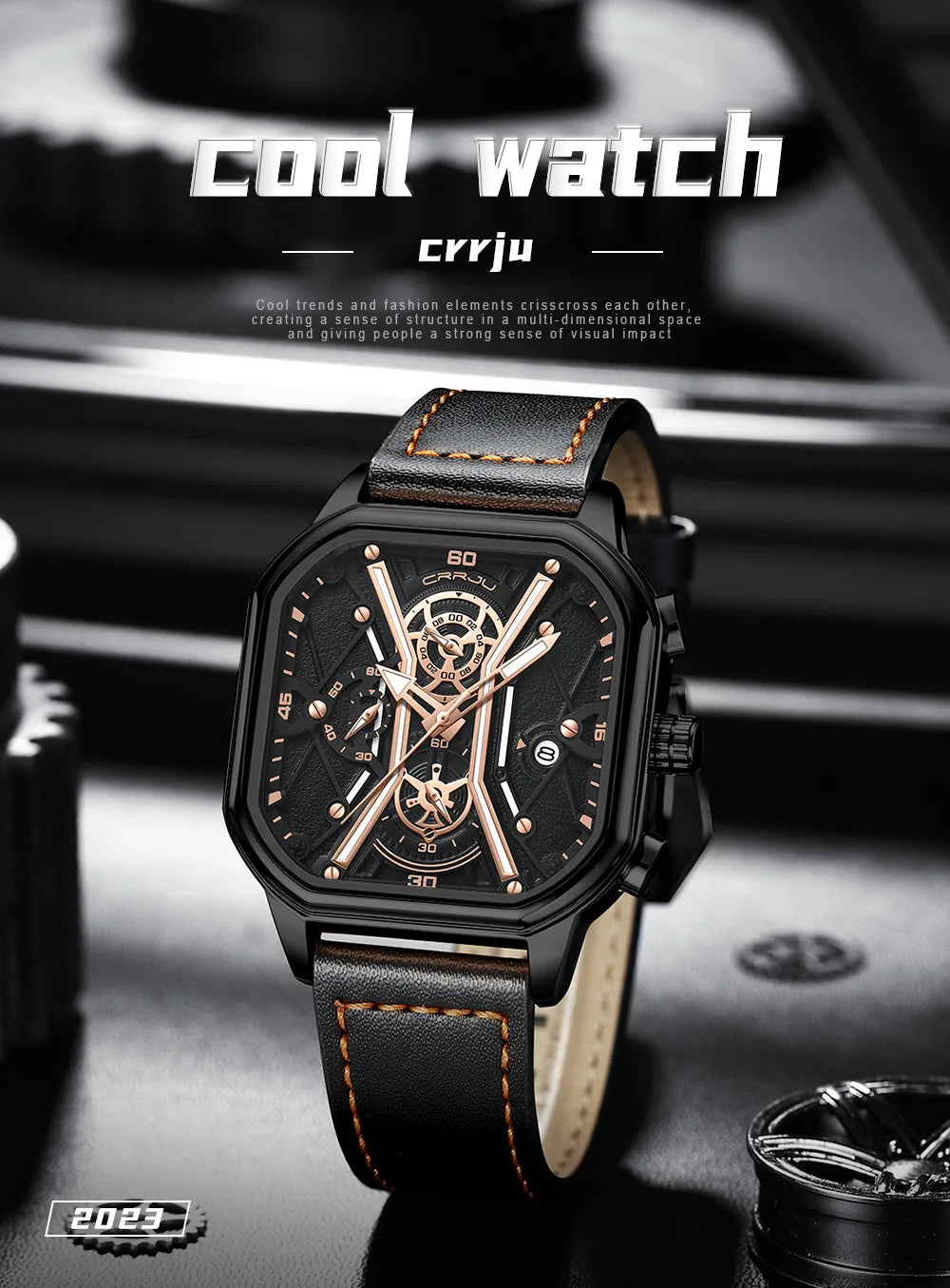 Mens Watches Top Luxury Brand Waterproof Sport Wrist Watch Chronograph Quartz Military Genuine Leather Relogio Masculino