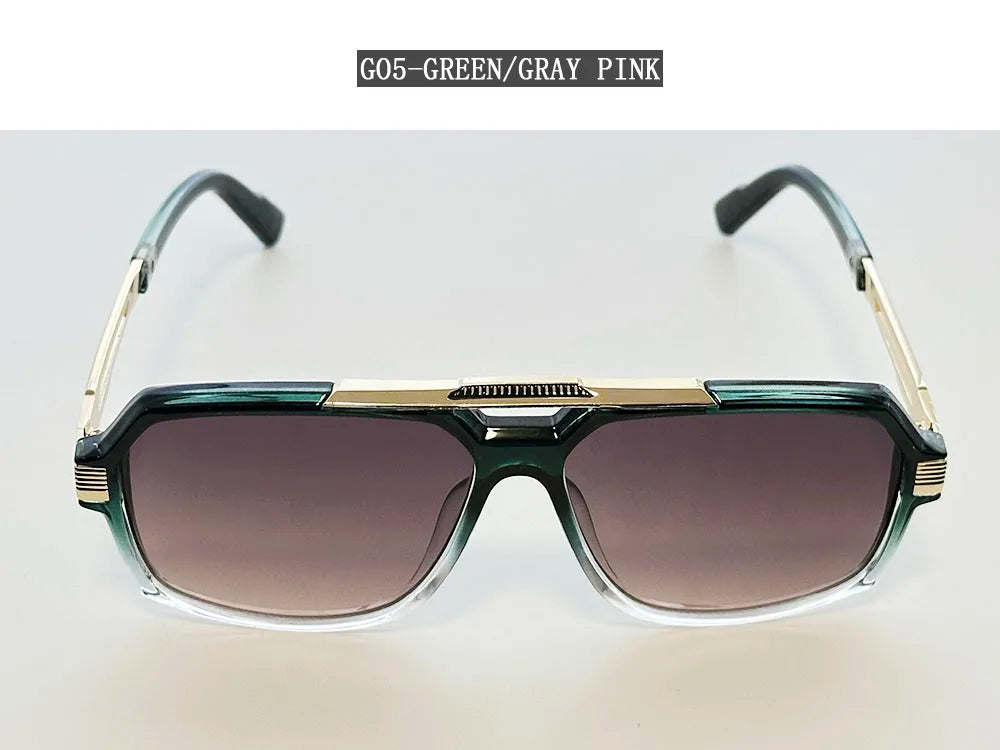 Vintage Square Alloy Frame Sunglasses With UV400 Protection