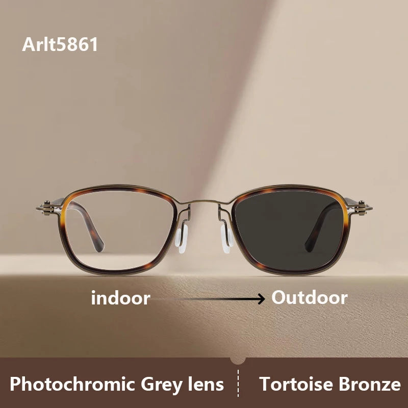 Vintage Square Titanium Acetate Eyeglasses Frame