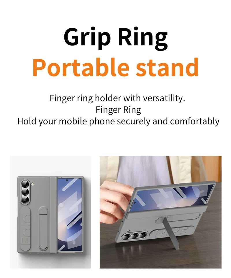 For Samsung Galaxy Z Fold 6 3 4 5  Hinge Case Armor Shockproof Full Screen Protector Tempered Glass Folding Cover