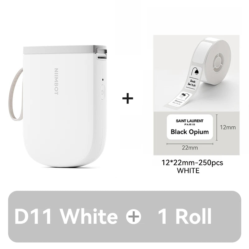 D11 Mini Thermal Label Printer 300DPI, Bluetooth Wireless Inkless Sticker Maker, Portable Label Printer for Android & iOS