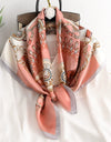 Women Scarf Silk Feeling Hair Neck Square Brand Office bandanna muffler Waiter Flight Attendants Handkerchief Rings wrap
