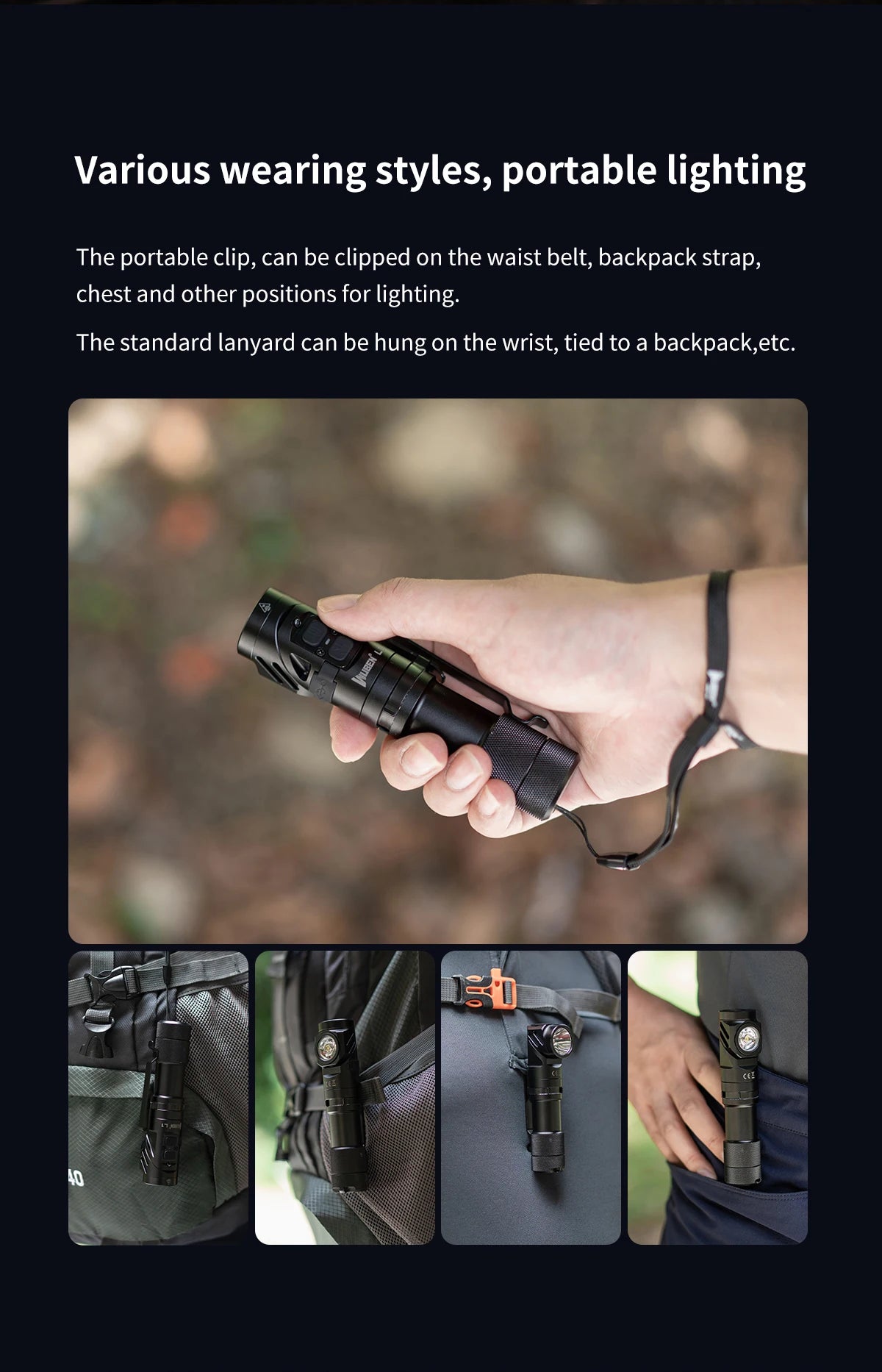 2000 Lumen Rechargeable Swivel Head Dual Beam LED Flashlight With Magnetic Tail