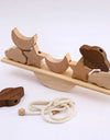 Baby Animal Threading Toys Wooden Seesaw Toys Blocks Board Games Montessori Hands-on Ability Educational Children Blocks Gifts