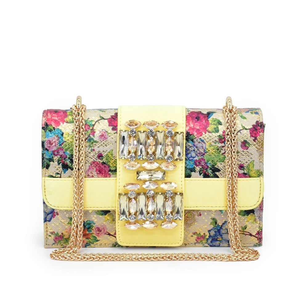 Italian Design Rhinestone-encrusted Ladies Party Shoes And Special Bag High Heels And Dual Purpose Bag Women's Shoes