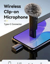 Wireless Clip-on Microphone Smartphone Mic for iPhone Android Noise Reduction Microphone