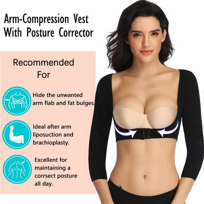 Upper Arm Shaper Post Surgical Slimmer Compression Sleeves Posture Corrector Tops Shapewear for Women Slimming Vest