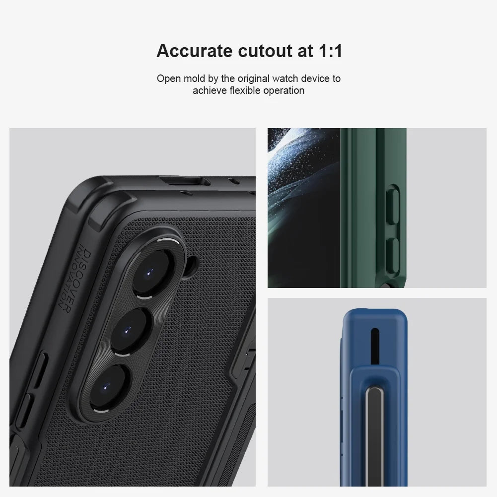 Super Frosted Shield Fold Case For Samsung Galaxy Z Fold5 Case Matte TPU + PC Anti Fingerprint Shockproof Back Cover