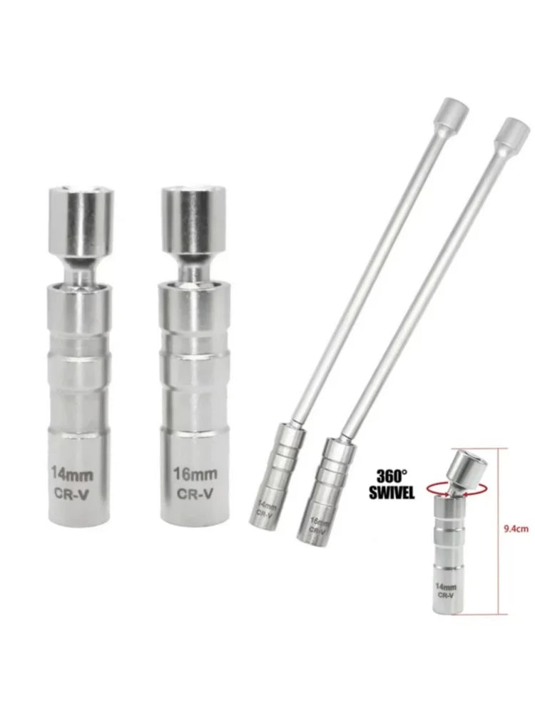 14mm 16mm Spark Plug Removal Tool Wrench  Sleeve 3/8-Inch 12-Point Swivel Candle Key 16mm Pull Out Spark Plugs