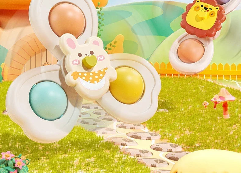 3PCS Suction Cup Rotating Toy for  Hand-eye Coordination Educational Training, Bath & Travel toy, Birthday Christmas Gift