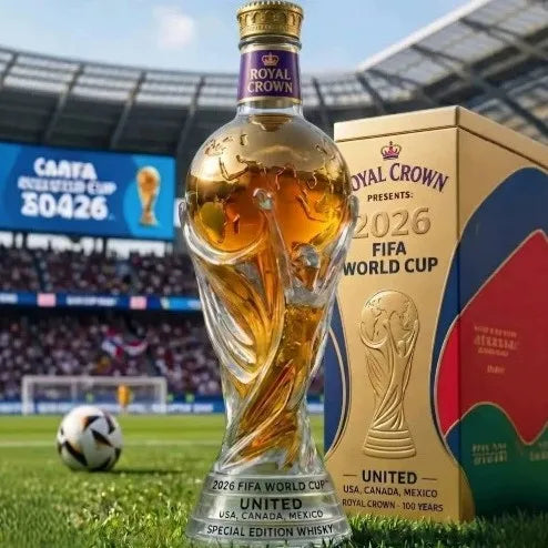 2026 Football Whiskey Glass Soccer Fan Collectible Bar Tumbler