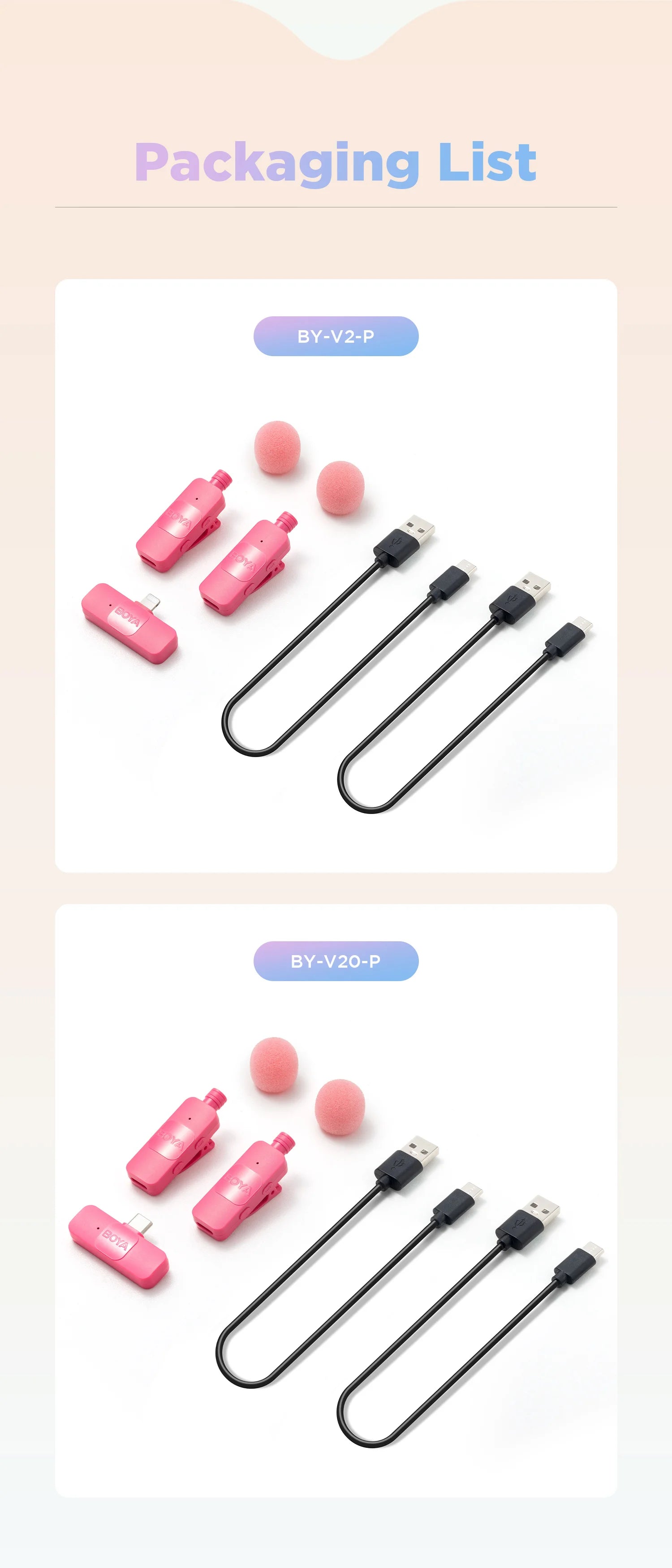 BY-V Wireless Lavalier Microphone for iPhone 15/16 Series Samsung TECNO REDMI Type-c Devices Video Recording Streaming Vlog