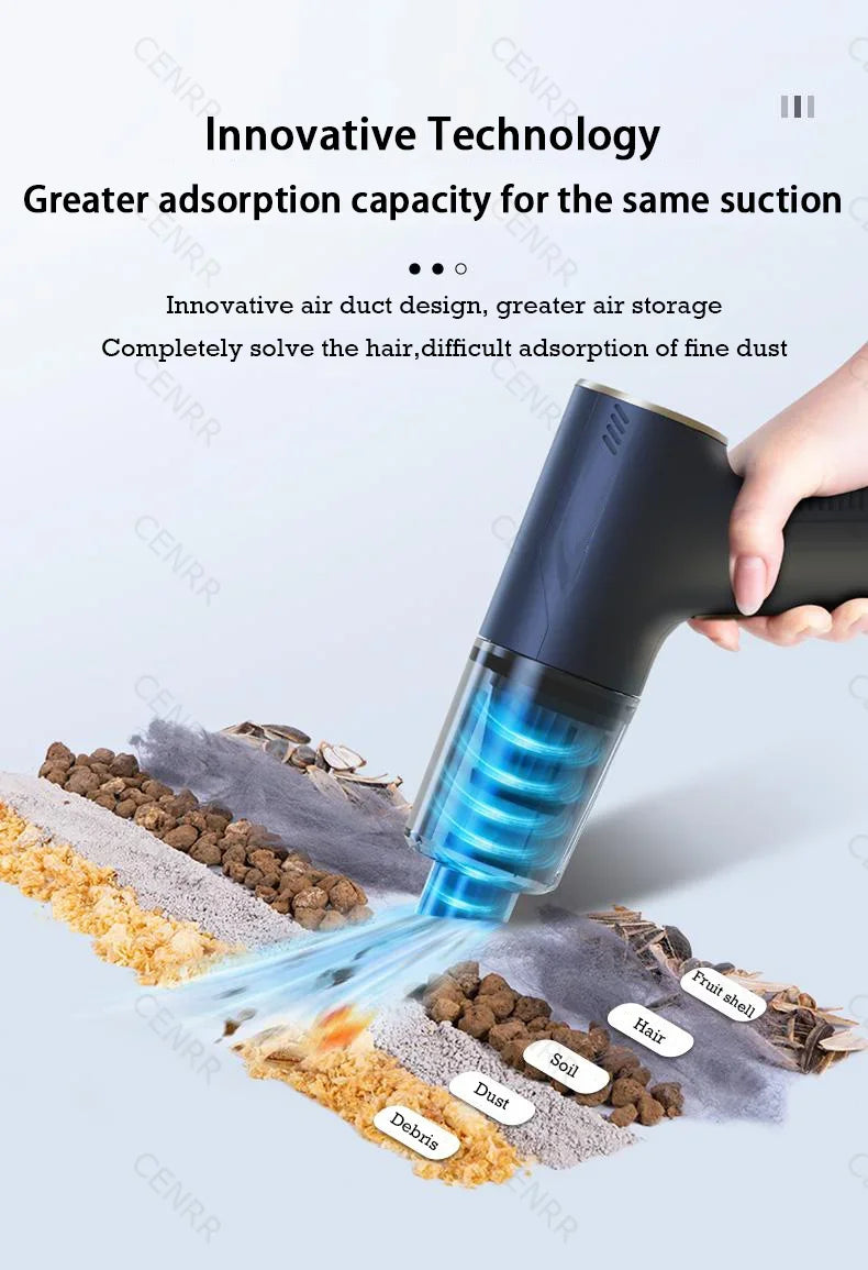 895000PA Car Vacuum Cleaner Wireless Mini Strong Suction Hand Held Car Cleaner High Power Portable Cleaner Home Appliance