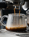 75-500ml Stripe Milk Jug Heat-resistant Glass Cup With Handle Coffee Milk Tea Separator Fair Cup Home Cafe Drinkware Gift