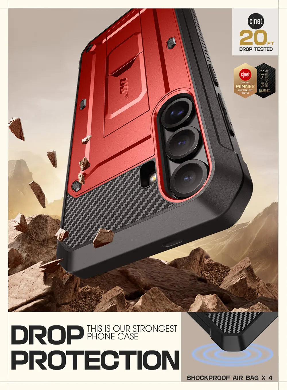 For Samsung Galaxy S25 Case UB Pro Heavy Duty Rugged Phone Case with 2 Front Frame Built-in Screen Protector & Kickstand