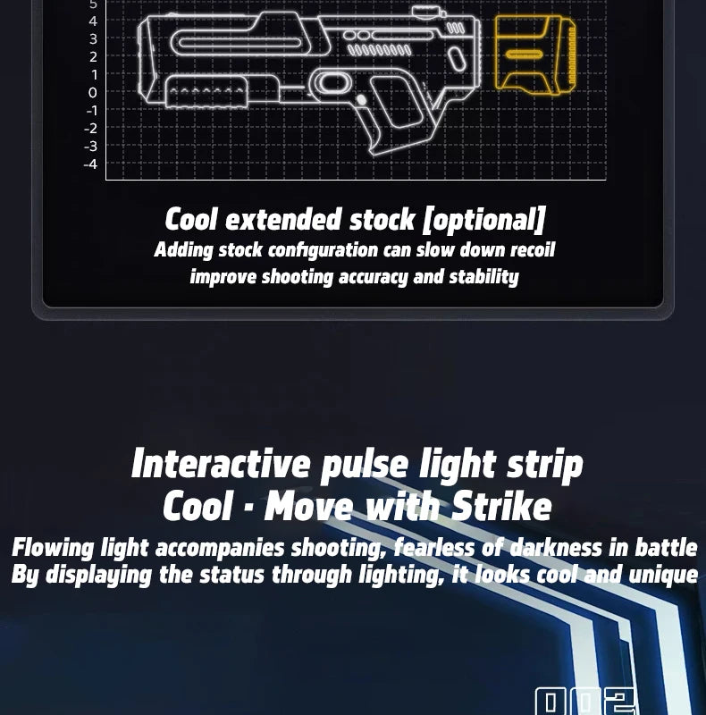 Fully Automatic Pulse Electric Water Gun with Fire Spray Effect Large Capacity Water Blaster