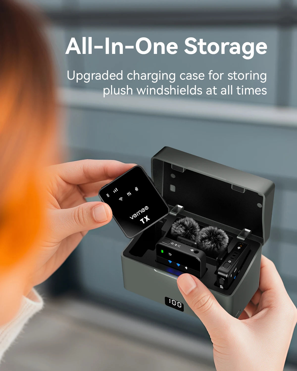 V3 Wireless Microphone Lavalier 180m Range Noise Cancellation Mini Mic for iPhone Camera 20H Battery for Photography Vlog