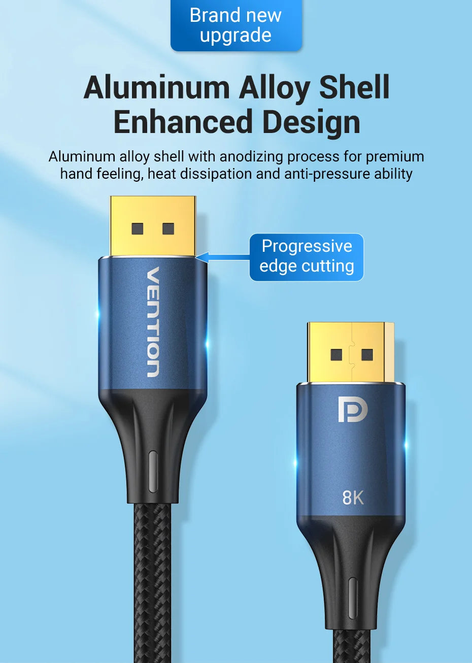 DisplayPort 1.4 Cable 8K 60Hz 4K HDR 165Hz Display Port Audio Cable for Video PC Laptop TV Display Port 1.4 DP Cable 1.2