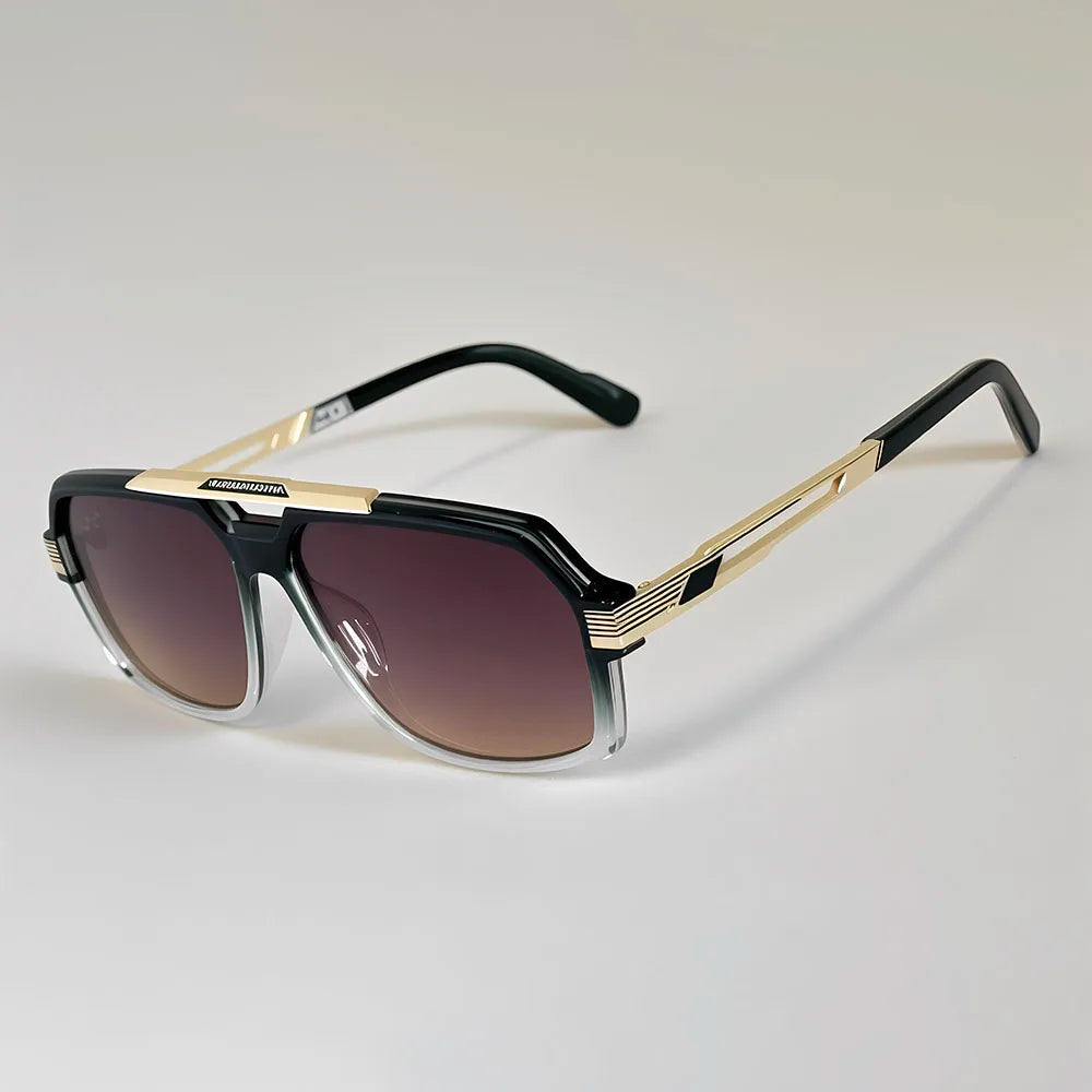 Square Metal Frame Sunglasses With UV400 Protection