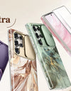 for Samsung Galaxy S25 Ultra Case with Slide Camera Cover Screen Protector Shockproof Drop Protection Marble Phone Cover