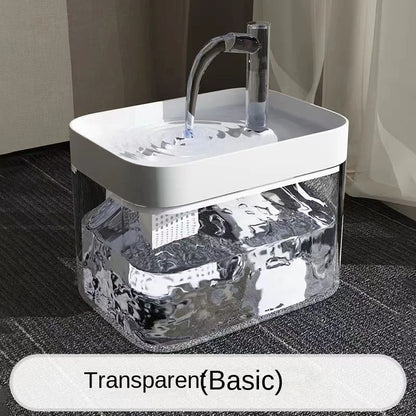 Automatic Pet Water Fountain Transparent USB Power Cat Water Dispenser 1500ml for Indoor Dog and Cat Water Feeding Supplies