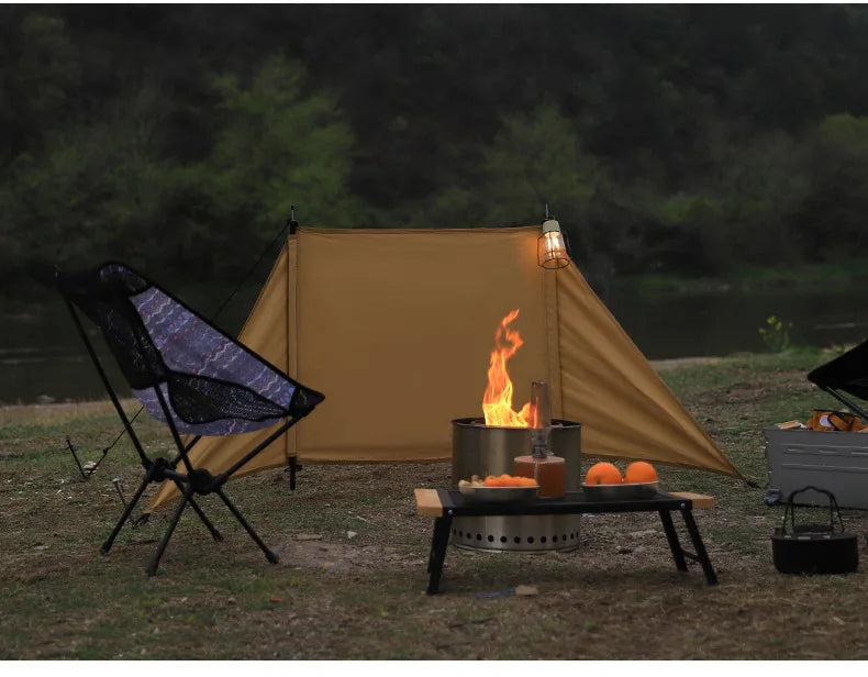 Windshield Camping Portable Foldable Windproof Tent Camping Barbecue Windshield Cloth Triangular Wind Screen