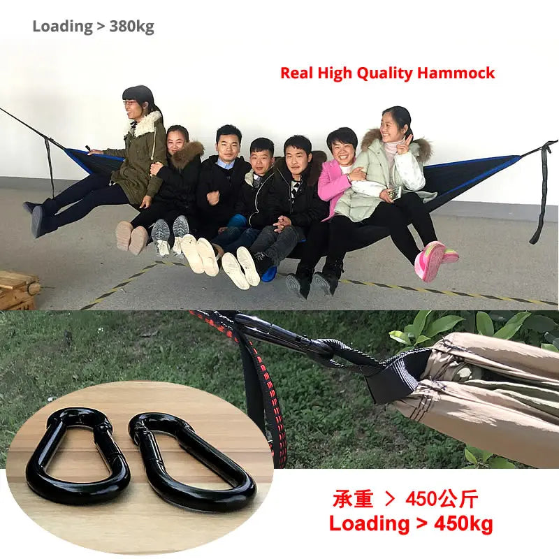 Portable Large Hammock 300x200cm Beach Hanging Bed for Camping Gear outdoor Swings Nylon Parachute Double Person Travel