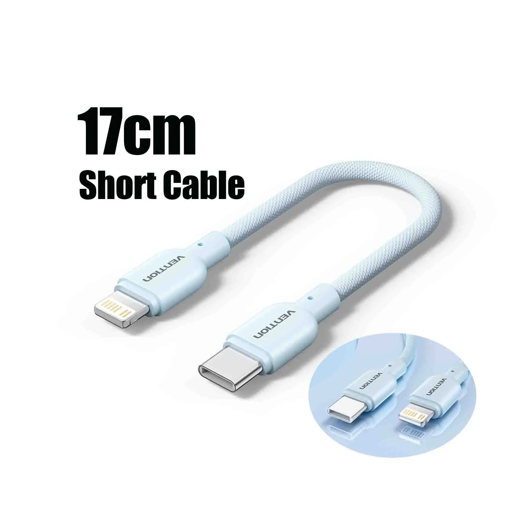 17cm Short USB Type C Cable 3A 27W Lightning Cable for iPhone 14 13 12 Power Bank Cable Fast Charging Data Cable