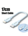 17cm Short USB Type C Cable 3A 27W Lightning Cable for iPhone 14 13 12 Power Bank Cable Fast Charging Data Cable