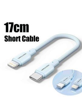 17cm Short USB Type C Cable 3A 27W Lightning Cable for iPhone 14 13 12 Power Bank Cable Fast Charging Data Cable