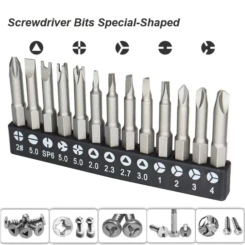 Precision Y U Shaped Triangle Screwdriver  Bit 1/4in Inner Cross Three Points Screw Driver Security Tip For Power Drill