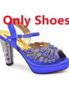 Style Matching Bag and Shoes Set Italian Women Design Shoes Matching Bag Decorated with Rhinestone Luxury Pumps Women