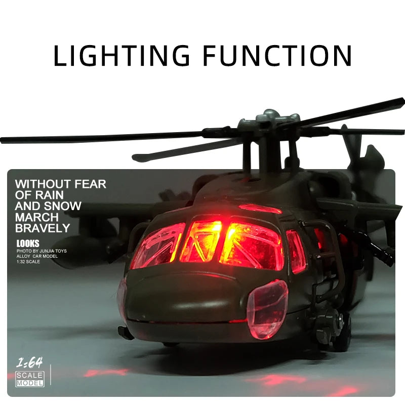 Black Hawk Utility Armed Transport Helicopter Diecast Alloy Display Model