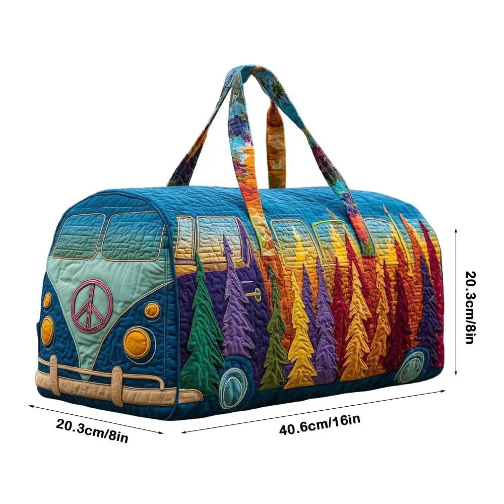 3D Printed Quilted Travel Duffle Bag Large Capacity Overnight Tote