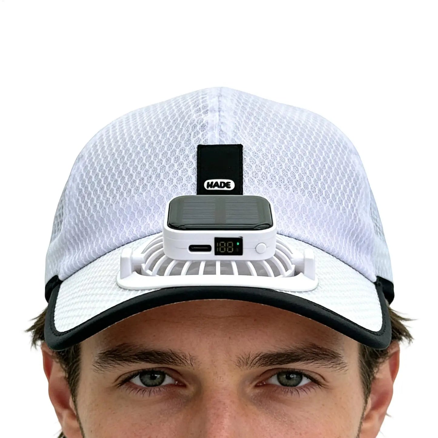 Wide Brim Solar Fan Hat With USB Charging