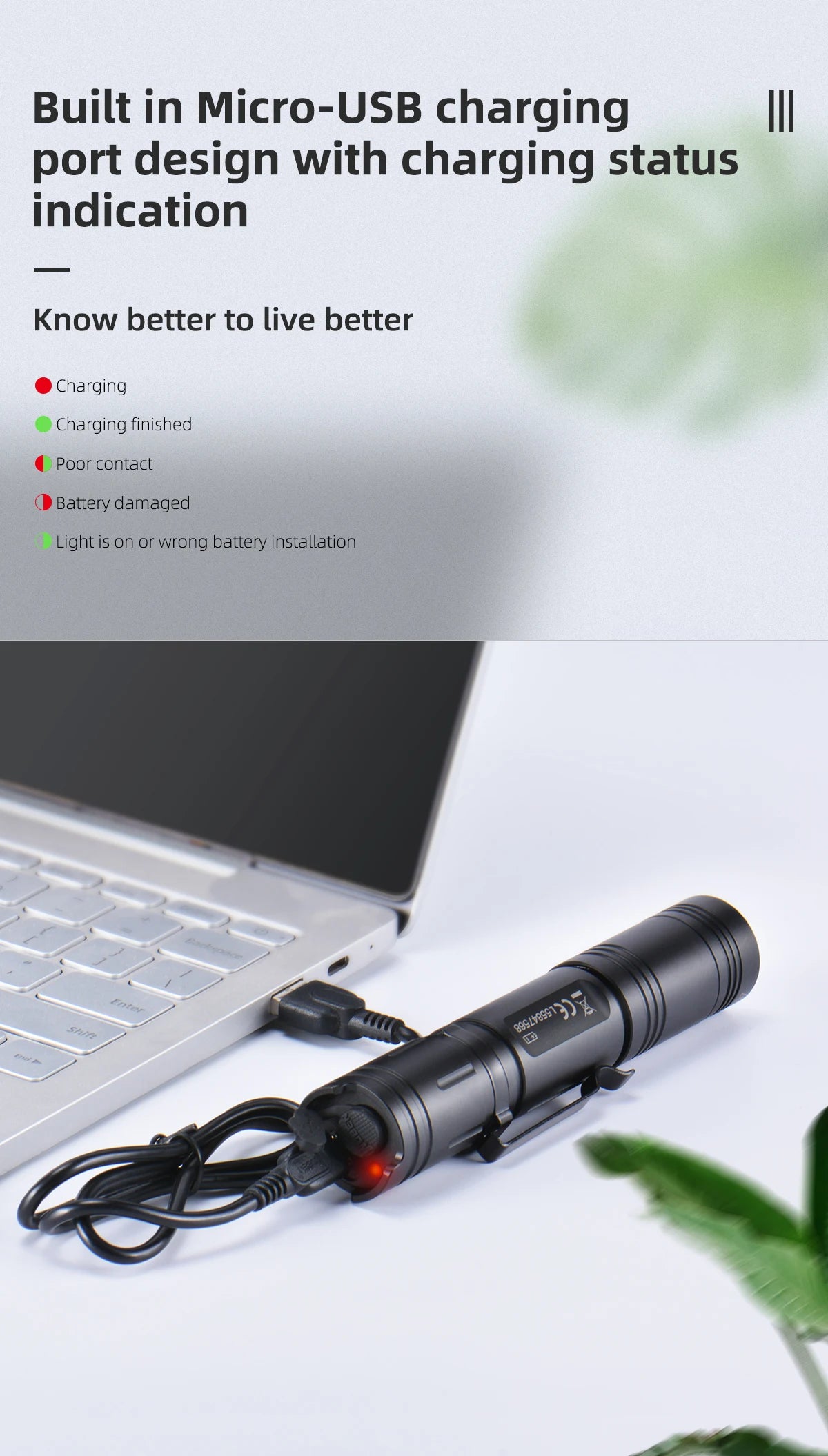 1200 Lumen Rechargeable Tactical LED Flashlight With USB Type C Charging