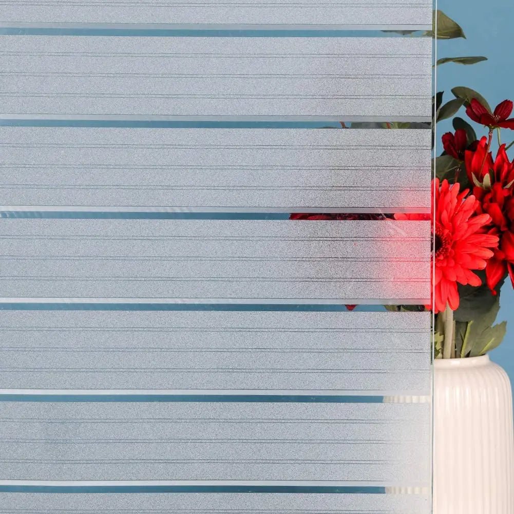Frosted Privacy Striped Window Film Office Decorative Self Adhesive Glass Window Decals Width 65/75/85/90 by 200 cm