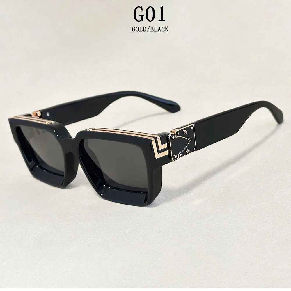 Oversized Square Vintage Sunglasses With UV400 Protection