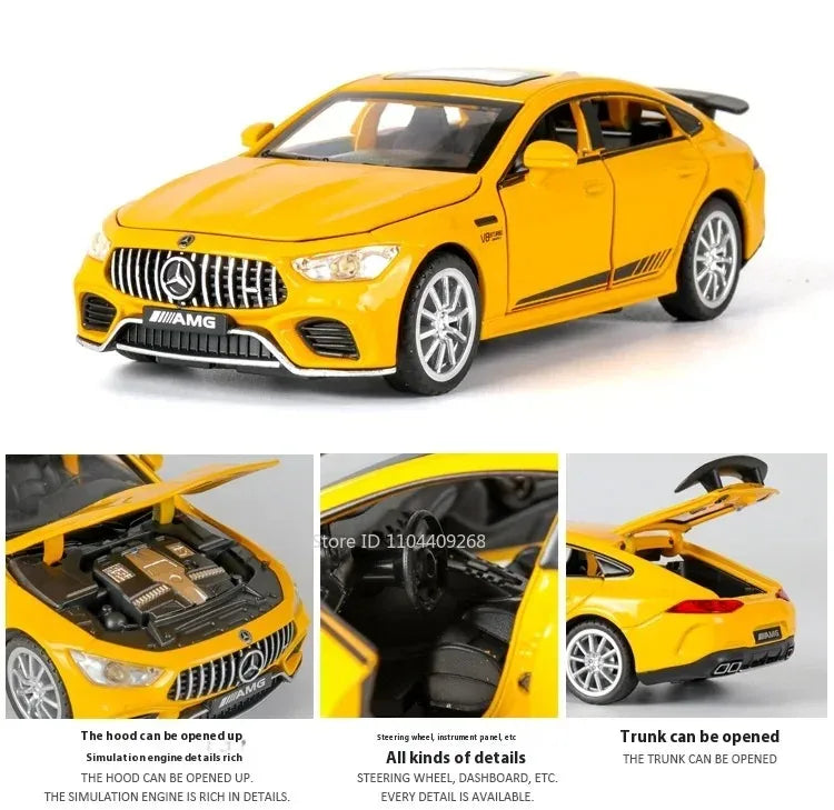 1:32 Scale 300SL GT63 V8 Sports Car Model Toy Metal Die-cast Sound Light Pull Back Vehicles Models Boys Hobby Ornaments Gifts