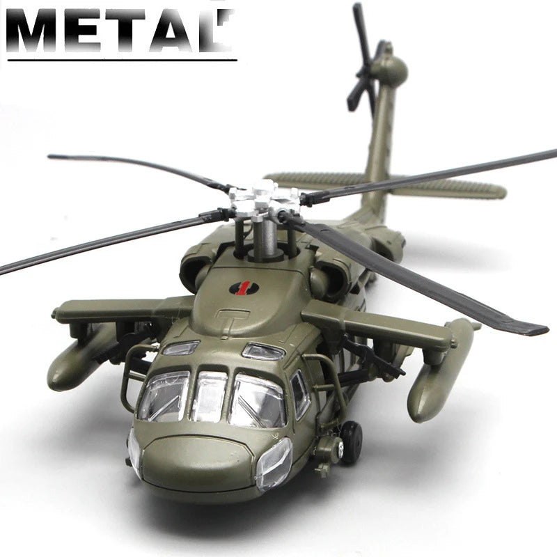 UH60 Hawk Utility Helicopter Metal Model Aircraft Sound and Light Display Toy