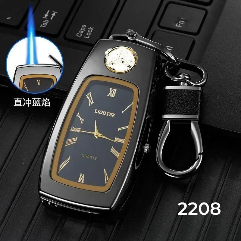 Keychain Windproof Lighter Cool Car Key Model Black Technology Multifunctional Igniter Gift Boyfriend A Trendy Look